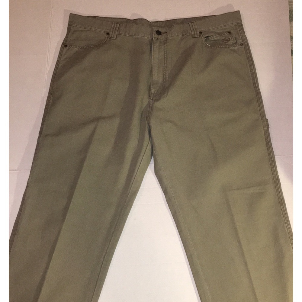 HARLEY DAVIDSON 42/32 CANVAS KHAKI CARPENTER PANTS  NWT